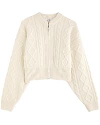 FRAME - Cable-Knit Wool Cardigan - Lyst