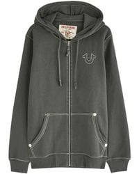 True Religion - Big T Hooded Cotton-Blend Sweatshirt - Lyst