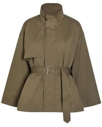FRAME - Belted Cotton Trench Jacket - Lyst