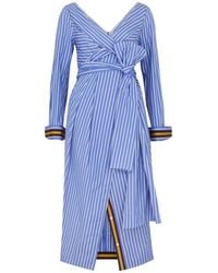 Dries Van Noten - Dolada Striped Cotton Midi Dress - Lyst
