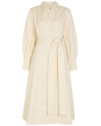 JOSEPH - Ziane Belted Cotton -Blend Midi Shirt Dress - Lyst