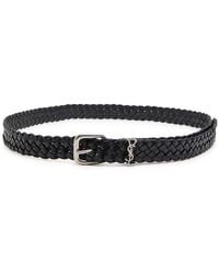 Saint Laurent - Braided Leather Belt - Lyst