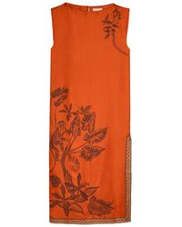 ALÉMAIS - Monkey Dance Printed Silk Midi Dress - Lyst