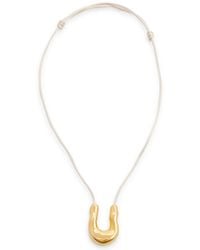 AGMES - Wishbone Satin-cord Necklace - Lyst