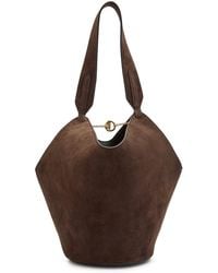 KHAITE - Lotus Mini Suede Tote Bag - Lyst