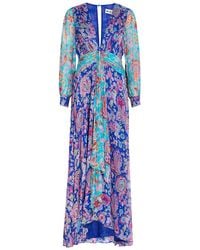 RIXO London - Meera Floral-Print Chiffon Maxi Dress - Lyst