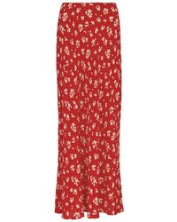 RIXO London - Ardith Floral-Print Silk Midi Skirt - Lyst