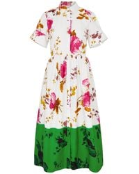 Erdem - Floral-Print Cotton Midi Dress - Lyst