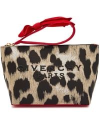 Givenchy - Small Leopard-Jacquard Woven Pouch - Lyst