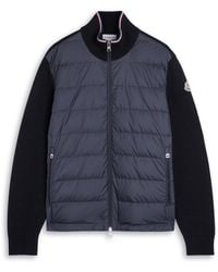 Moncler - Quilted Shell And Knit Jacket - Lyst