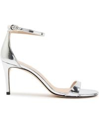 Stuart Weitzman - Nudist Ii 75 Metallic Leather Sandals - Lyst