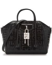Givenchy Antigona Mini Lock Bag in Black | Lyst