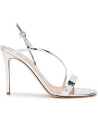 Gianvito Rossi - Manhattan 95 Metallic Leather Sandals - Lyst