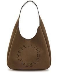 Stella McCartney - Logo Large Faux Suede Shoulder Bag - Lyst