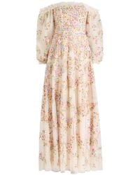 Needle & Thread - Lunaria Wreath Floral-Embroidered Tulle Gown - Lyst