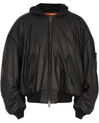 Balenciaga - Diy Metal Hooded Leather Bomber Jacket - Lyst
