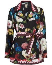Dolce & Gabbana - Floral-Print Silk-Satin Shirt - Lyst