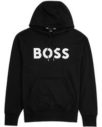BOSS - Logo Hooded Cotton Sweatshirt - Lyst