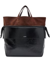 Loewe - Switch Large Suede And Leather Tote - Lyst