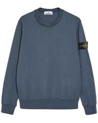 Stone Island - Logo Cotton Sweatshirt - Lyst