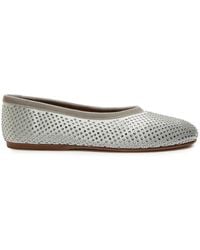 forte_forte - Crystal-Embellished Satin Ballet Flats - Lyst