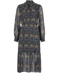 PAIGE - X Morris & Co. Koralina Printed Silk Midi Dress - Lyst
