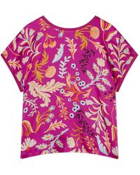 Jigsaw Silk Mix Sunkissed Floral Tee - Pink