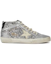 Golden Goose - Mid Star Panelled Glittered Sneakers - Lyst