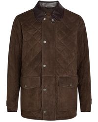 GANT - Quilted Suede Jacket - Lyst