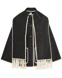 TOTEME - Attached Scarf Wool Jacket - Lyst