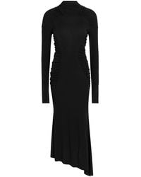 Victoria Beckham - Gathered Jersey-Crepe Midi Dress - Lyst