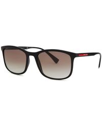 Prada Linea Rossa - Matte Square-frame Sunglasses - Lyst