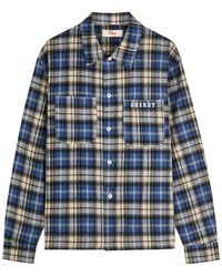 CHERRY LA - Logo-Embroidered Checked Flannel Shirt - Lyst