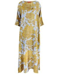 La DoubleJ - Muumuu Floral-Print Silk Maxi Dress - Lyst