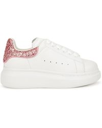 Alexander McQueen - Kids Oversized White Glittered Leather Sneakers - Lyst