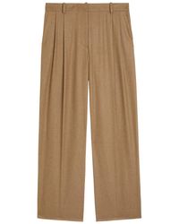 KHAITE - August Pleated Wool-Blend Trousers - Lyst