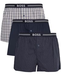 BOSS - Logo Cotton-poplin Boxer Shorts - Lyst