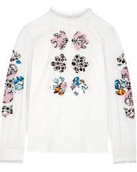 Weekend by Maxmara - Popoli Embroidered Cotton Blouse - Lyst