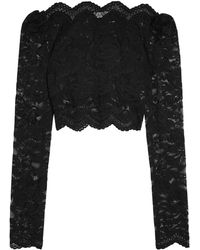 Rabanne - Floral Stretch-Guipure Lace Crop Top - Lyst