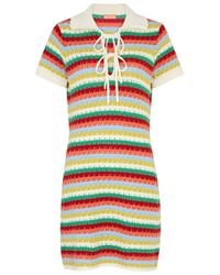 Kitri - Ridley Striped Crochet-knit Mini Dress - Lyst