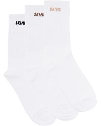 Skims - Logo-Intarsia Cotton-Blend Socks - Lyst