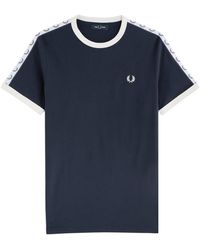 Fred Perry - Logo Track Tape Cotton T-Shirt - Lyst