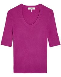 Chloé - Logo-Embroidered Ribbed Wool Top - Lyst