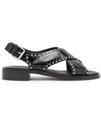 Church's - Remi Stud-Embellished Glossed Leather Sandals - Lyst