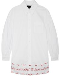 Simone Rocha - Embroidered Cotton Shirt Dress - Lyst