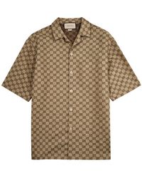 Gucci - gg-jacquard Linen-blend Shirt - Lyst