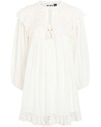 RIXO London - Inez Embroidered Cotton Mini Dress - Lyst