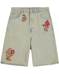 Drole de Monsieur - Dusty Brodé Fleurs Embroidered Shorts - Lyst