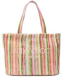 Jimmy Choo - Beach Striped Raffia Tote - Lyst
