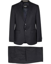 BOSS - Pinstriped Wool Suit - Lyst